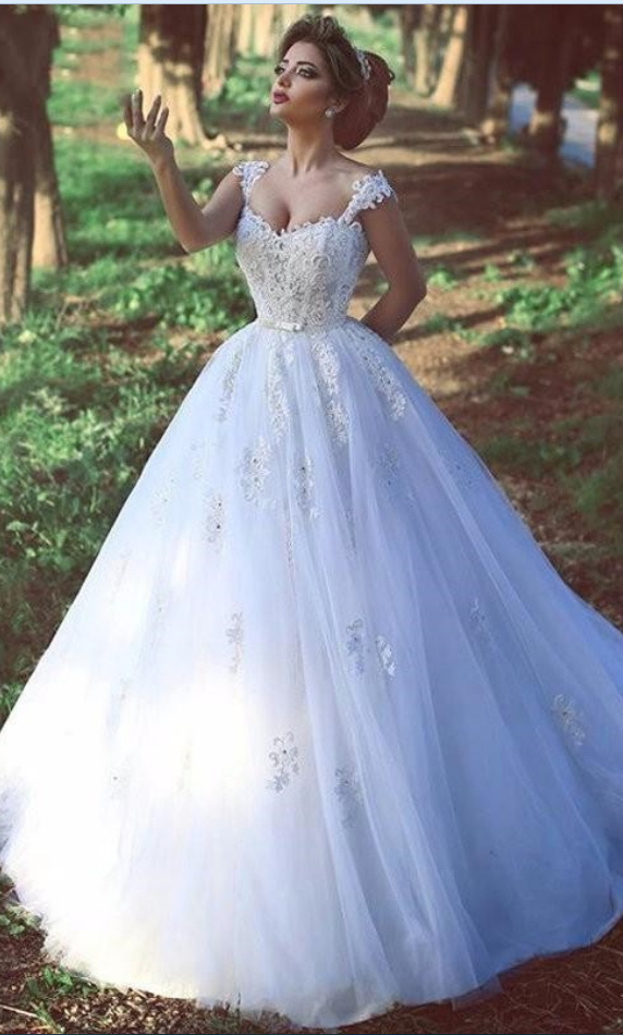 Sexy Lace Wedding Dresses Bridal Gowns A Line Puffy Wedding