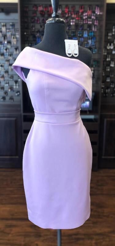 One Shoulder Short Lavender Homecoming Dresses,mermaid Cocktail Dress,formal Dress