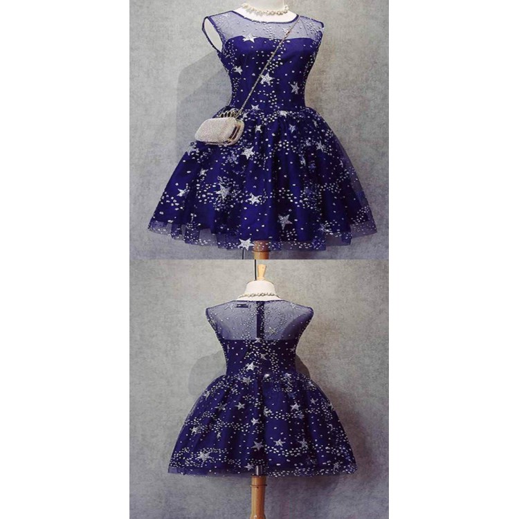 quirky homecoming dresses Lilac Homecoming Dress Floral Homecoming Dress With Hole PD561 US12 / Custom Color main image 0
