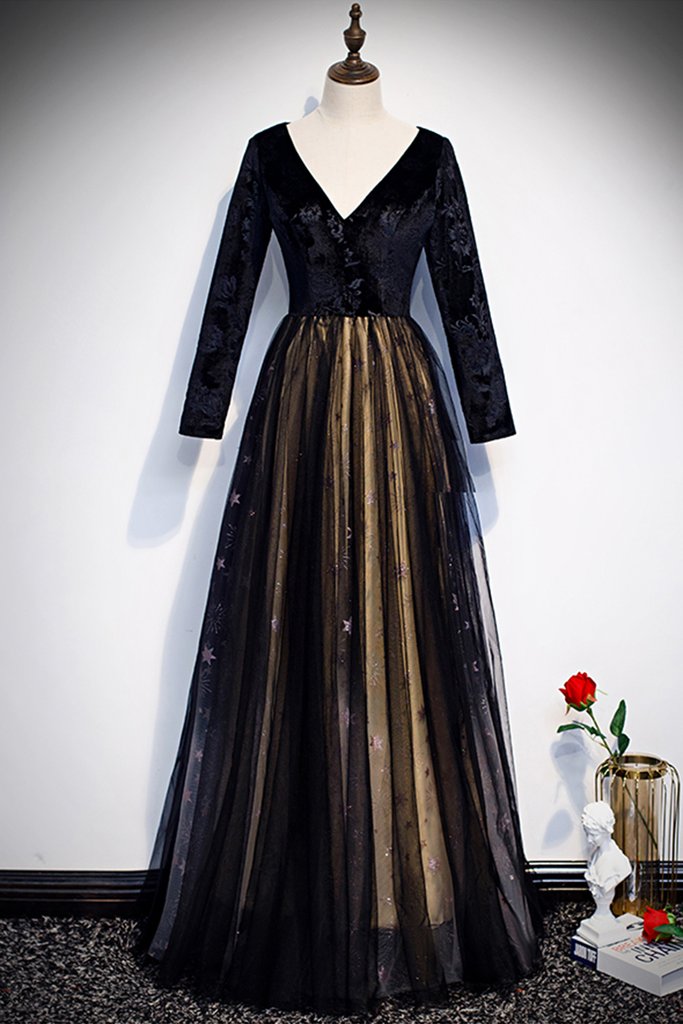 4612233 Black Floral Tulle Skirt Dress