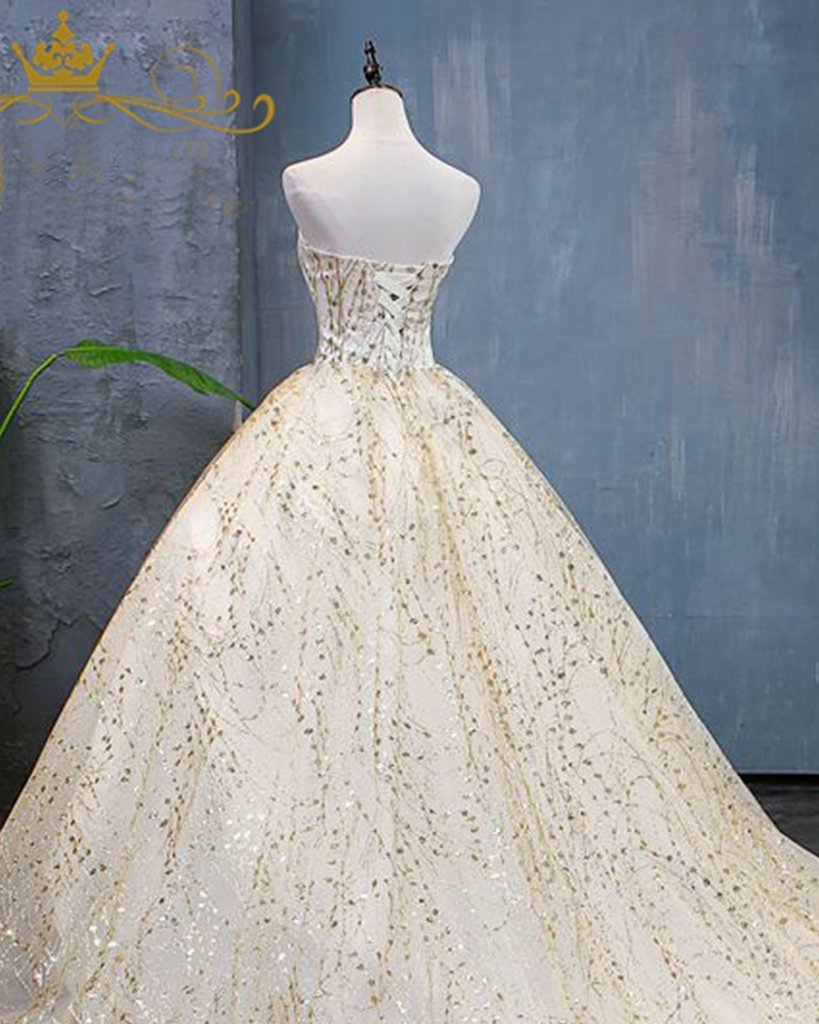 Champagne sweetheart neck off shoulder long prom gown, tulle formal dress   cg18456
