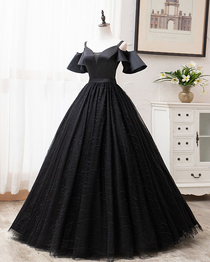 green emerald velvet dress Off the Shoulder Black Satin Prom Dresses, Black Off Shoulder Formal  Graduation Dresses main image 1