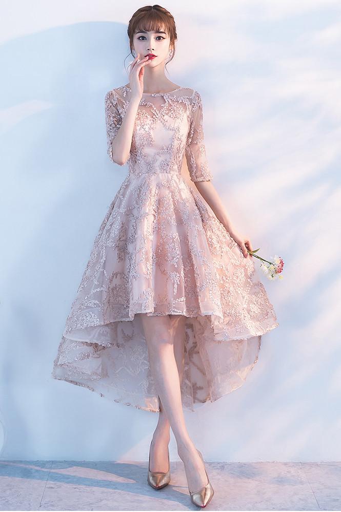 high low lace formal dress Alyce Prom Dress 61308 main image 1