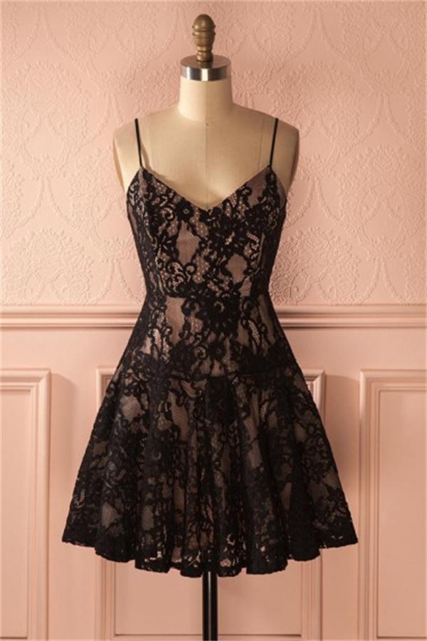open lace back dress Elizabeth K GS2398 Prom Dress - Black main image 0