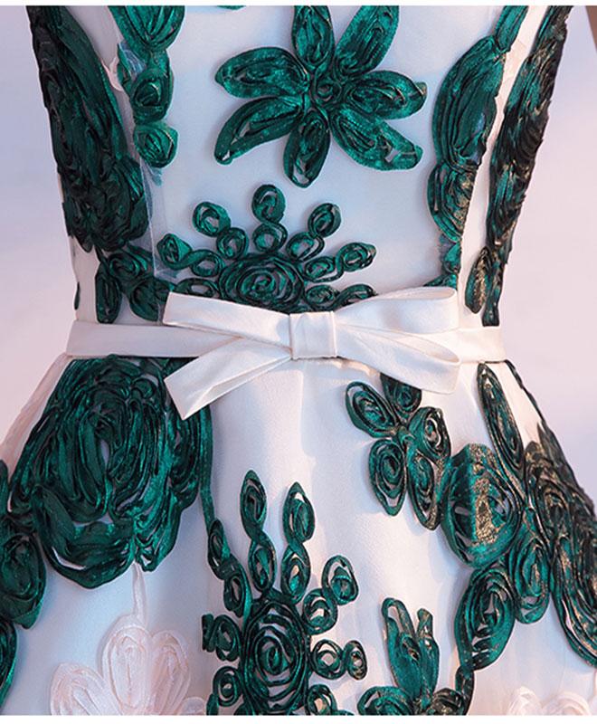 Unique Ombre Green Chiffon 3D Flowers A Line Short Homecoming Dress Formal Birthday Dress Y9873 main image 1