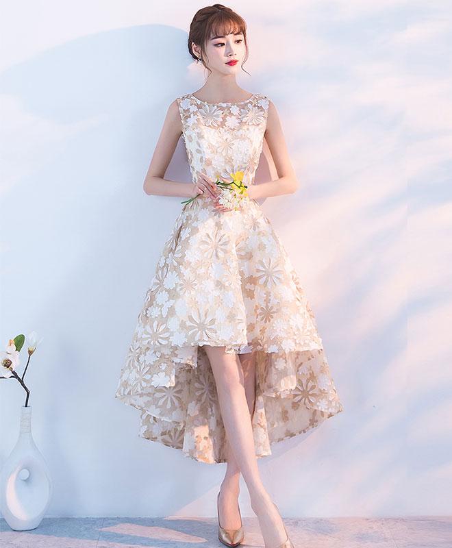 Champagne high low dress clearance