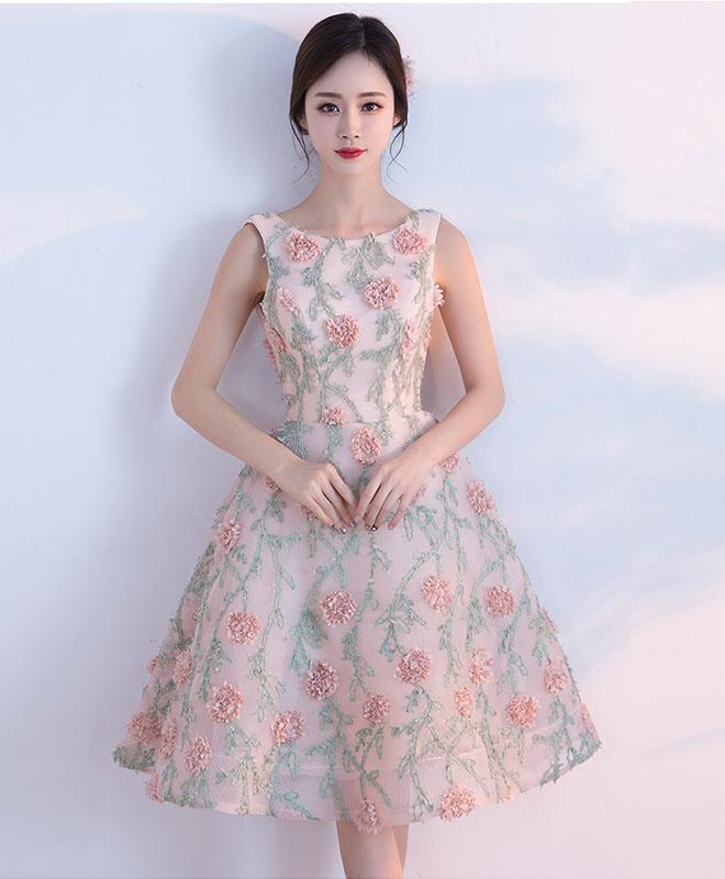 Cute A Line 3d Lace Short Prom Dress,homecoming Dress
