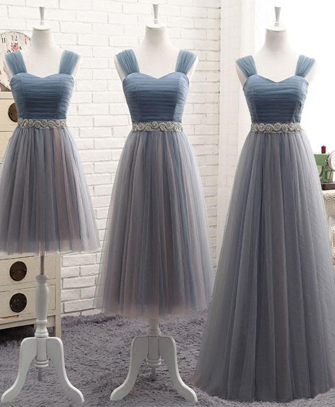 Gray Sweetheart Neck Tulle Prom Dress,gray Evening Dress
