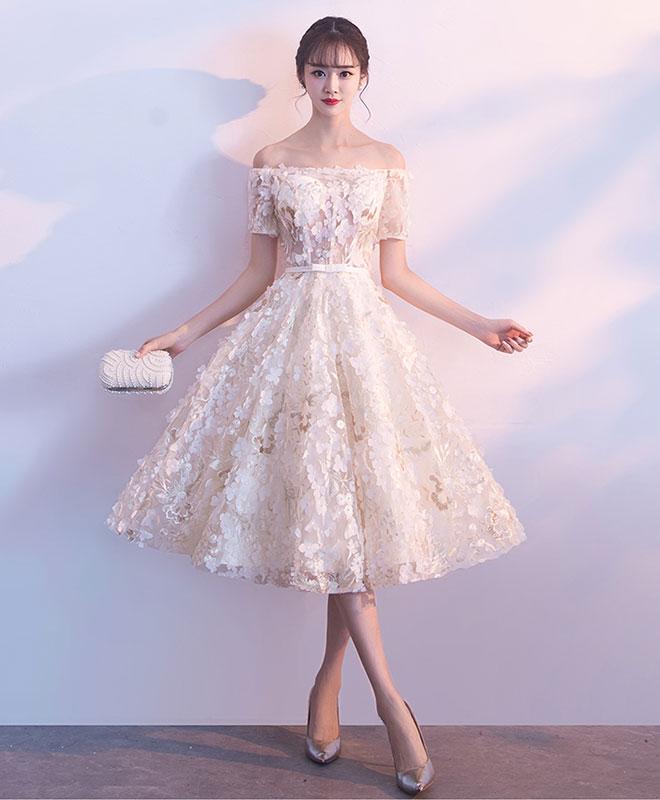 green emerald velvet dress Strapless Short Champagne Glitter Hoco Dress Y863 Champagne / 00 main image 1