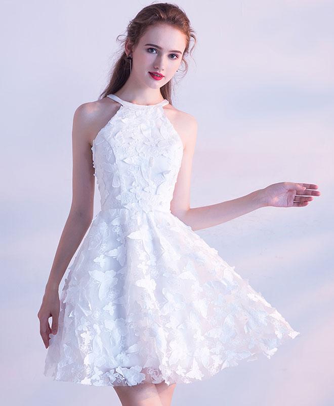 White Short Prom Dress,cute Homecoming Dress on Luulla