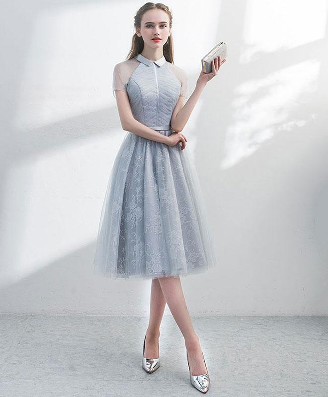 Gray formal dress short online
