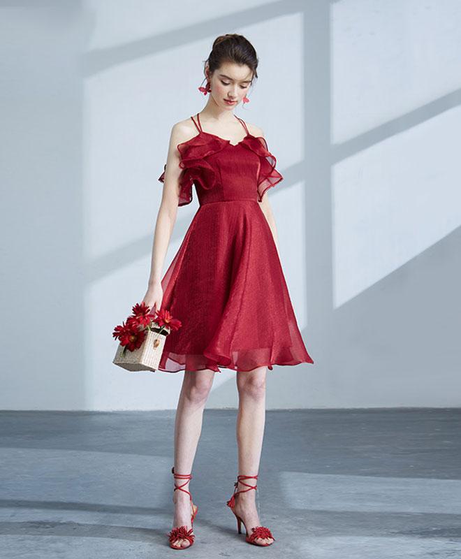 Cute Burgundy Short Prom Dress,homecoming Dress,cocktail Dress