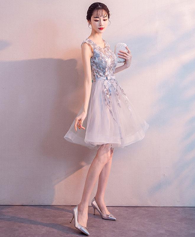 Cute Ivory Lace Short Prom Homecoming Graduation Evening Dress