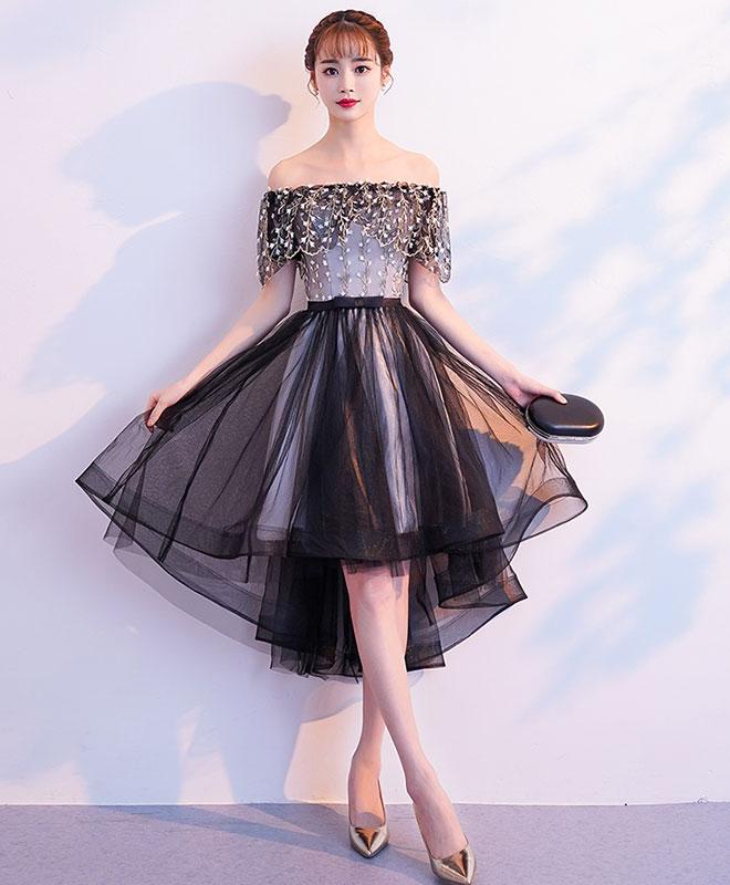 Black Tulle Lace Short Prom Dress,black Tulle Homecoming Dress