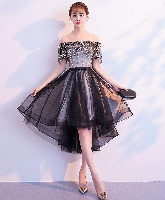 holiday dresses jcpenney Black Spaghetti Straps Tulle Homecoming Dress with Layers, Mini Prom G –  cherishgirls main image 1