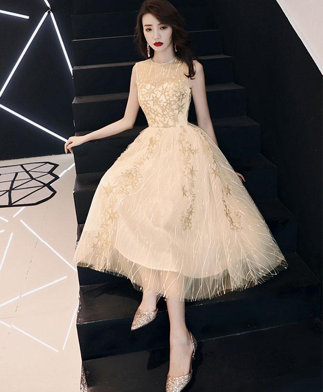 round neckline homecoming dress Gray Round Neck Tulle Lace Short Prom Dress Gray Homecoming Dress US 14 / Gray