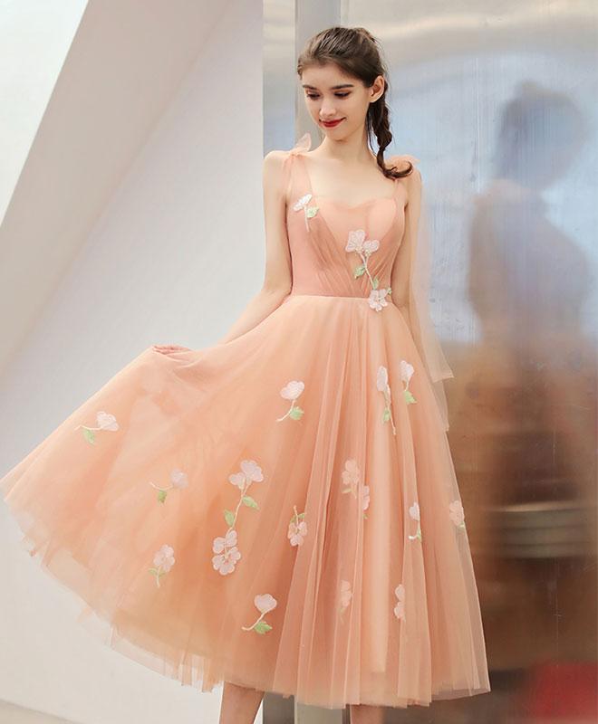 Pink Tulle Lace Applique Short Prom Dress,pink Homecoming Dress