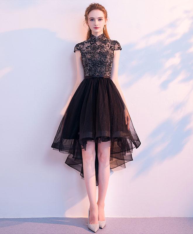 Cute Black Tulle Short Prom Dress,black Homecoming Dress