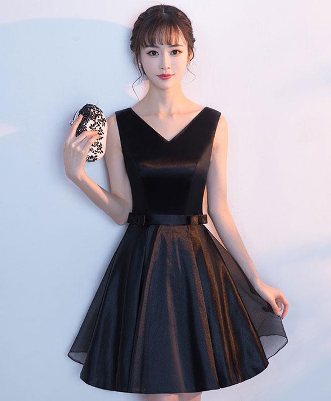 homecoming dresses black short Newest Short Black Backless Prom Dress, Black Backless Homecoming Dres –  jbydress main image 0