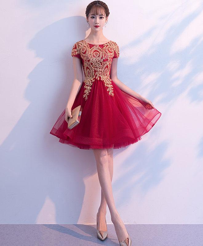burgundy lace dresses Burgundy lace long prom dress, burgundy bridesmaid dress – dresstby main image 0