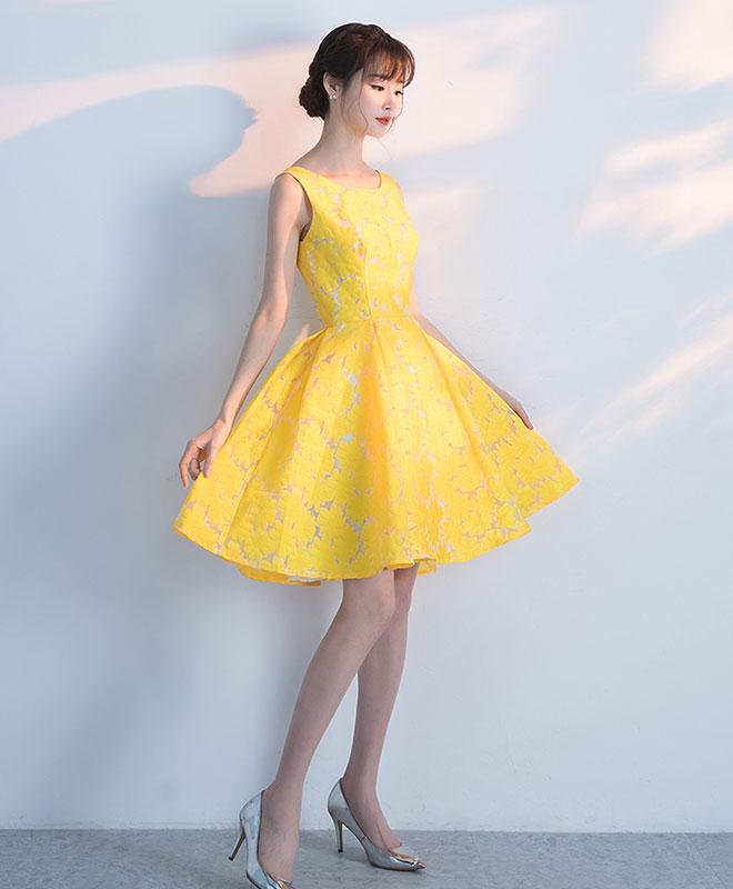 Cute yellow homecoming dresses top