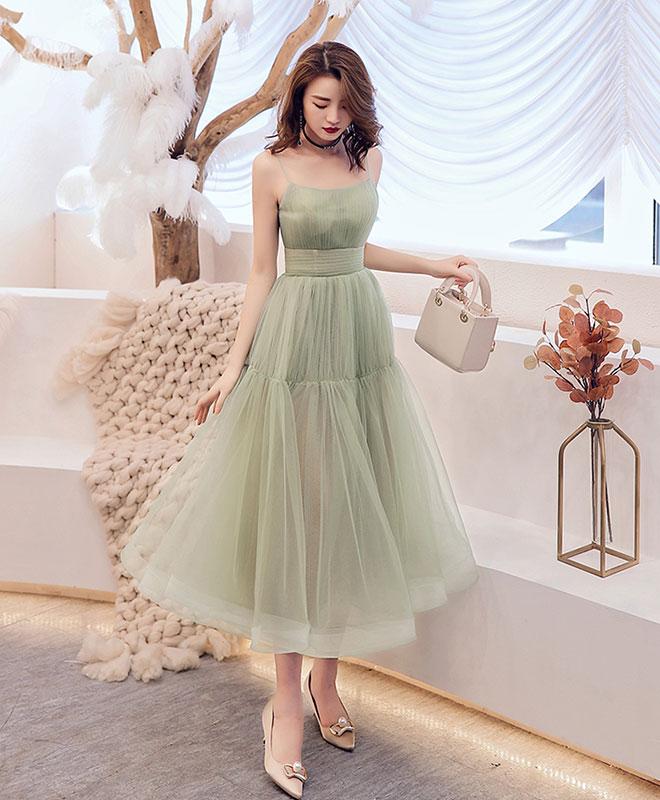 Simple Green Tulle Short Prom Dress Green Tulle Homecoming Dress