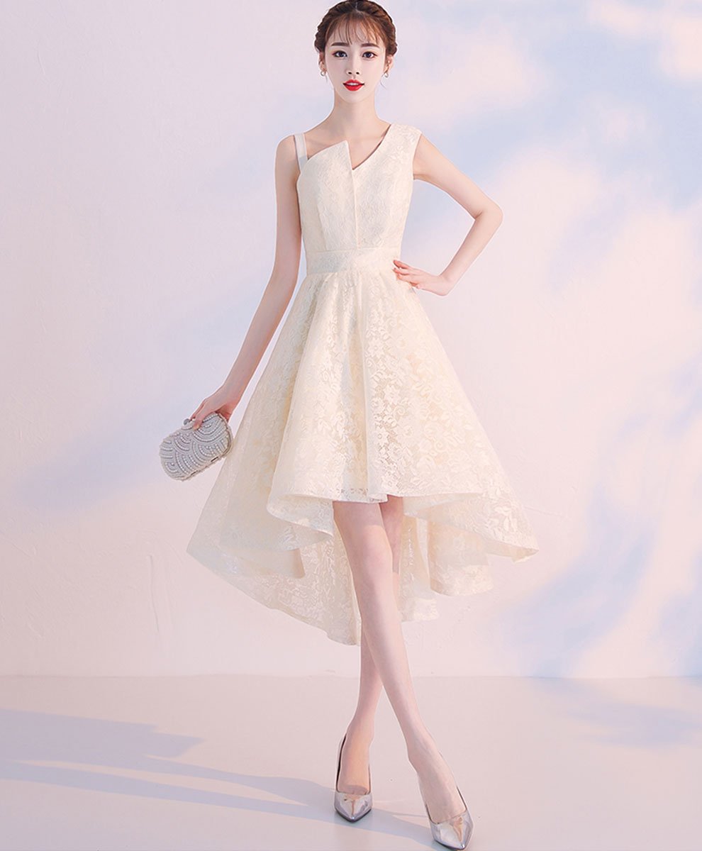 champagne lace cocktail dress Champagne lace short prom dress, champagne lace cocktail dress