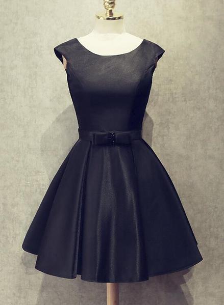 Black Short Satin Homecoming Dresses, Black Party Dresses, Formal Dress For  Occasion on Luulla