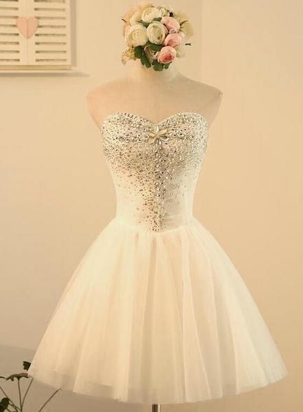 Short Beading Tulle Homecoming Dresses Prom Dresses PG017