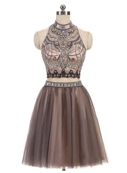 Two Piece Homecoming Dresses , Tulle Party Dresses, Short Formal Dresses