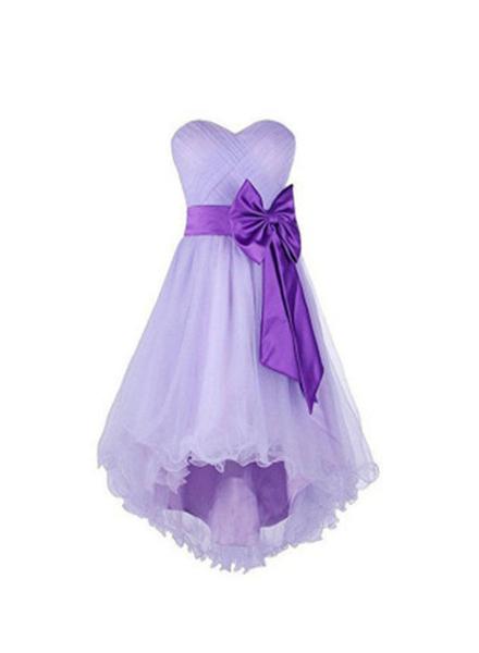 Lavender High Low Tulle Party Dress, Pretty Formal Dress, Lovely Homecoming Dresses