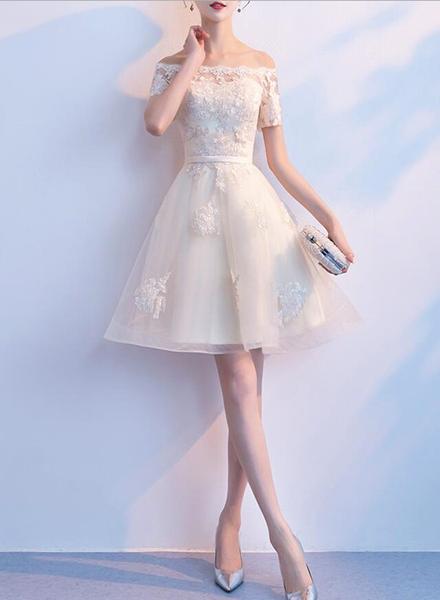 Ball Gown Short Evening Dresses 2016 Party Dress With Feathers Elegant  Bridesmaid Dress Prom Dress Homecomi