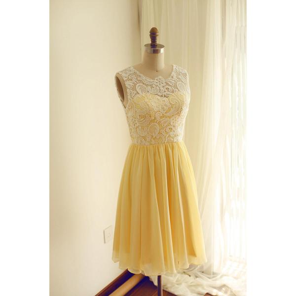 Chiffon And Lace Yellow Bridesmaid Dress, Charming Handmade Formal Dress on  Luulla