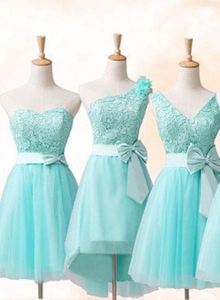 Charming Mint Green Tulle And Lace Party Dress, Homecoming Dress