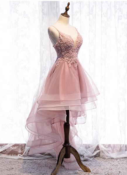Pink Halter Backless Homecoming Dress Short Evening Party Dress,DP1702 main image 1