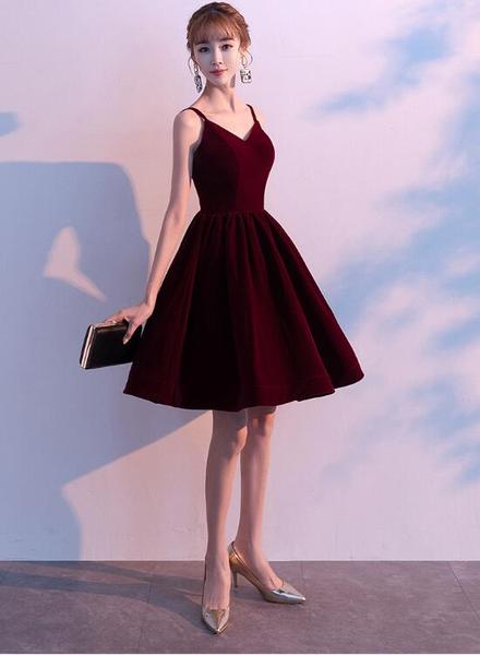 burgundy short dresses for wedding Simple Burgundy Short Homecoming Dresses Off Shoulder A-Line Hoco Dresses main image 1