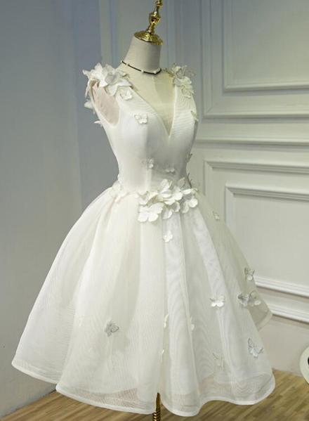 White Homecoming Graduation Dress Short Prom Dresses main image 1