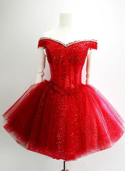 Short red quinceanera dresses on sale