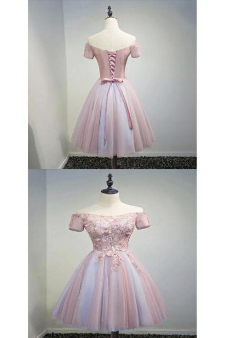 Homecoming Dress Pink, Short Homecoming Dress, 2019 Homecoming Dress, Modest Homecoming Dress