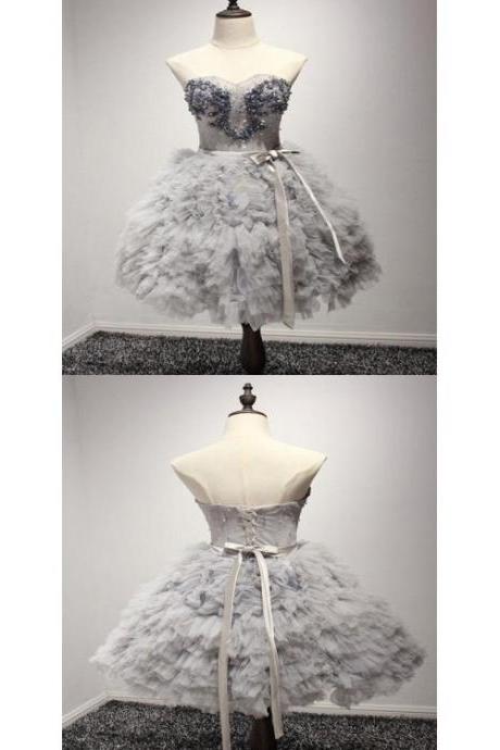 Homecoming Dresses Ball Gown, Grey Homecoming Dresses