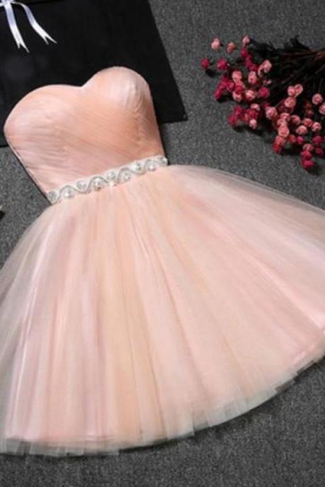 Short Champagne Homecoming Dress, Homecoming Dress A-line With Crystal Belt