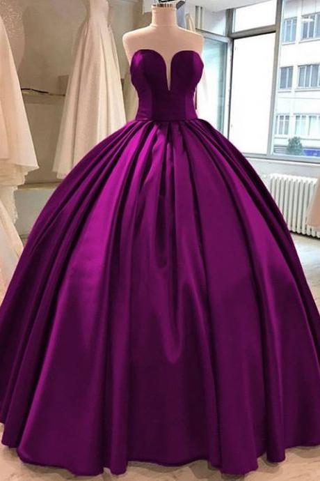 Elegant Ball Gown Purple Prom Dresses,long Formal Dresses,princess Corset Prom Dress