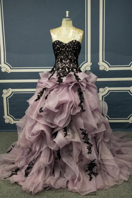 Unique Sweetheart Ruffles Pageant Ball Gown Prom Dress