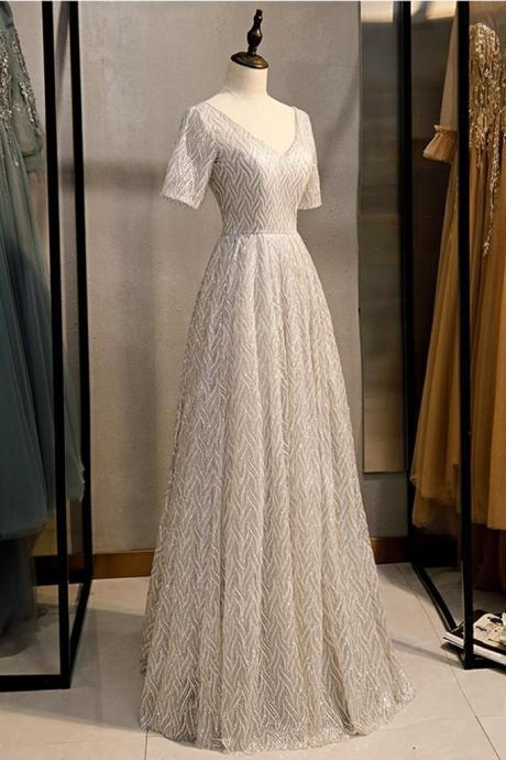 2021 Long Gray Tulle Lace Halter Prom Dress Senior Dresses