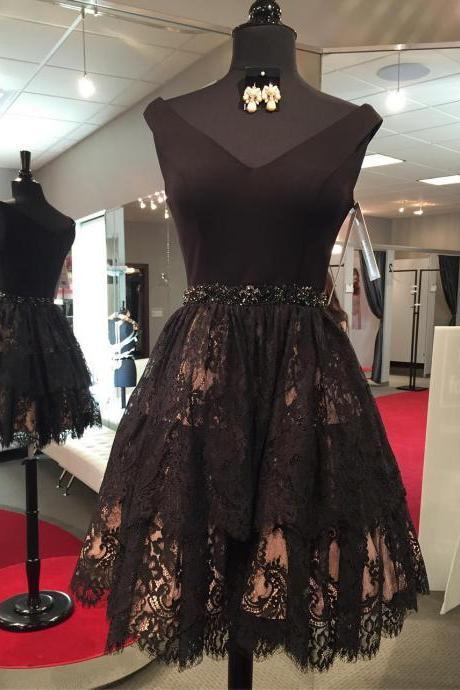 Black Lace Homecoming Dressesmodest Short Prom Dresses For Teens