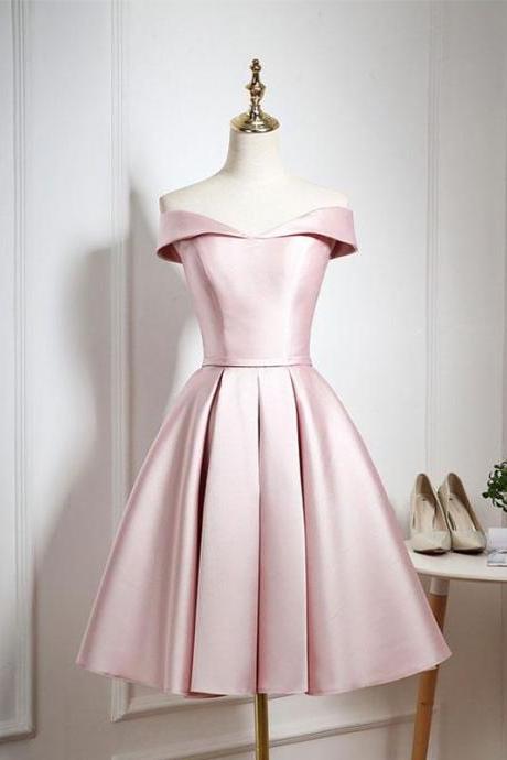 Cute Pink A Line Short Prom Dress,pink Evening Dress