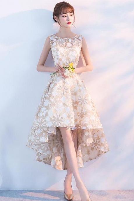 Champagne High Low Short Prom Dress,champagne Evening Dress
