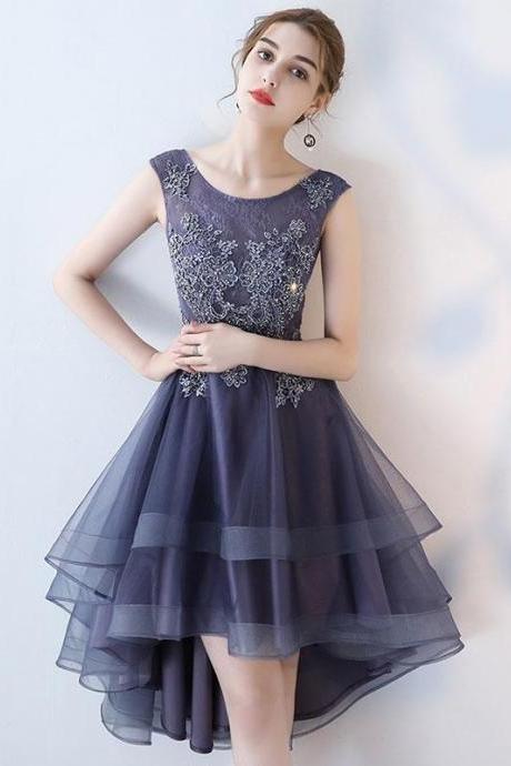 Cute Lace High Low Prom Dress,lace Evening Dress