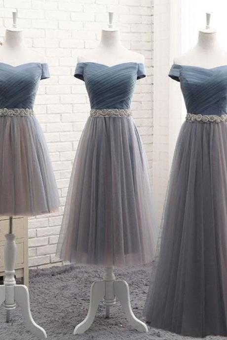 Gray Off Shoulder Prom Dress,gray Evening Dress