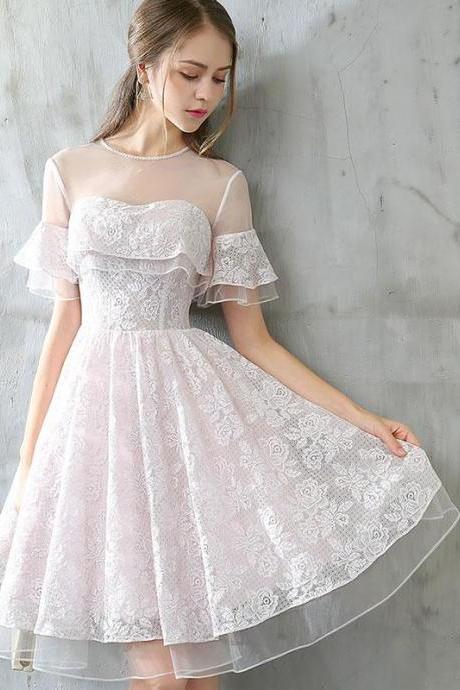 Cute Tulle Lace Short Prom Dress,homecoming Dress